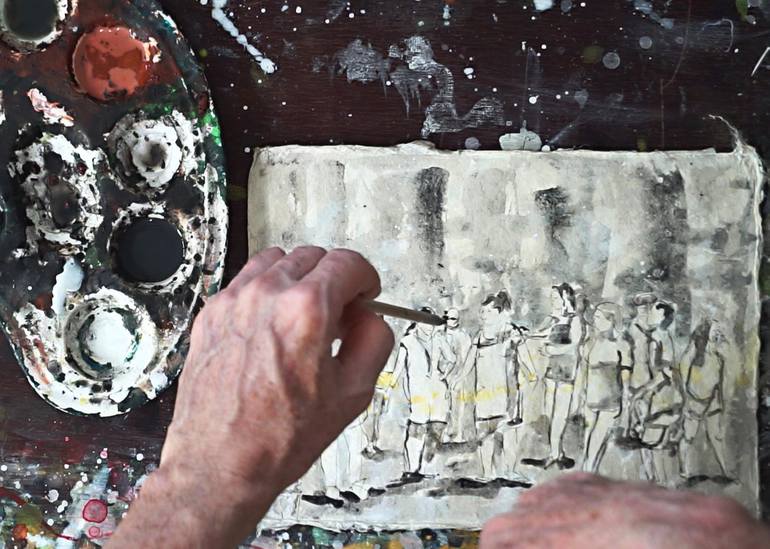 Original Expressionism People Painting by Michel Gordon Tardio