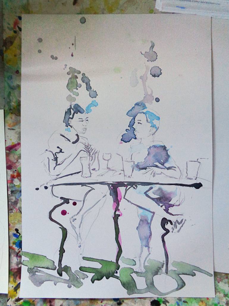 Original Expressionism People Painting by Michel Gordon Tardio