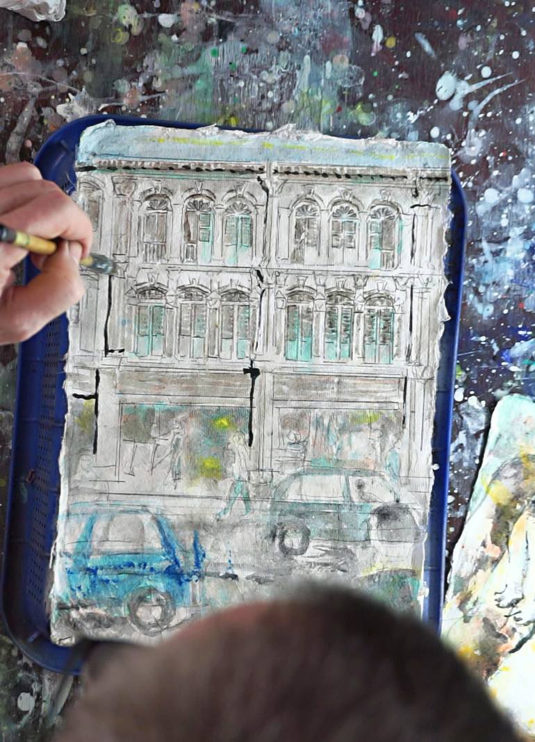 Original Expressionism Architecture Painting by Michel Gordon Tardio