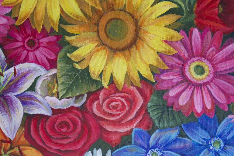 Original Expressionism Floral Painting by Tamara Vlasen