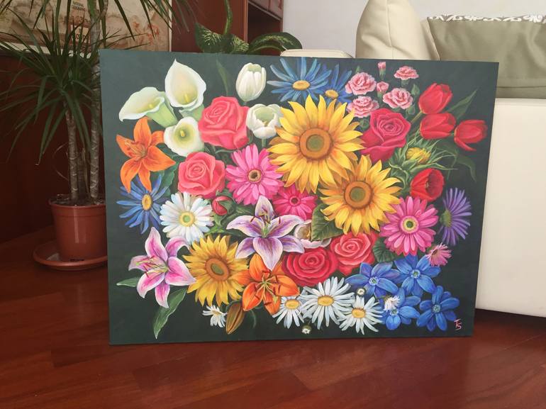 Original Expressionism Floral Painting by Tamara Vlasen