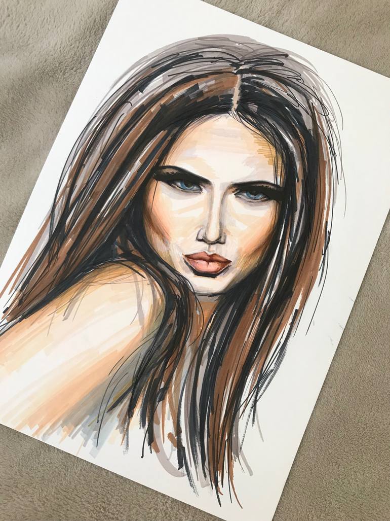 Original Illustration People Drawing by Tamara Vlasen