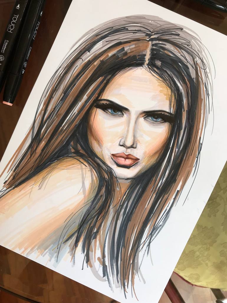 Original Illustration People Drawing by Tamara Vlasen