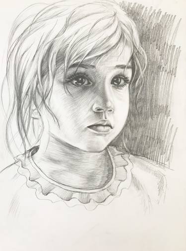 Original Portrait Drawing by Tamara Vlasen