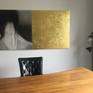 Monochrome painting with real gold leaf 24 Kt. on wood panel von Elena Lagun, an artist from Zurich. Projekt "Black&Gold" 2018.