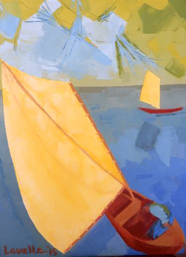 Print of Expressionism Sailboat Paintings by Katherine Andjelopolj