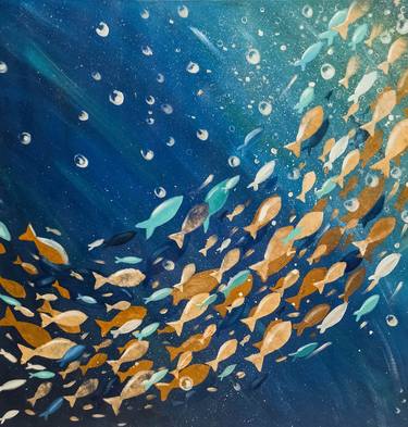 Print of Abstract Fish Paintings by Yevgeniya Nyrkova Kizilkaya