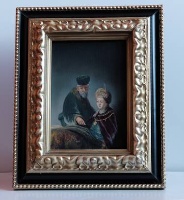 Copy of the painting  Rembrandt Harmensz van Rijn "A Young Scholar and his Tutor" thumb