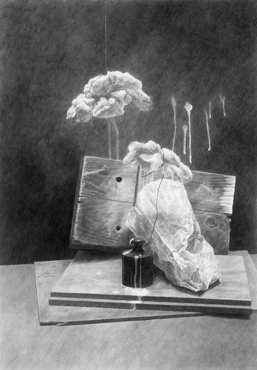 Original Still Life Drawings by Pál Gellérfi