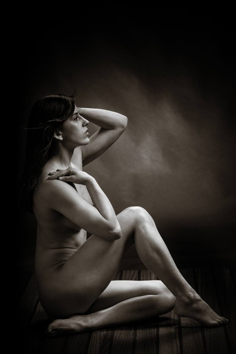 Nude Sitting on Floor 4858.01 - Limited Edition 3 of 20 Photography by  Kendree Miller | Saatchi Art