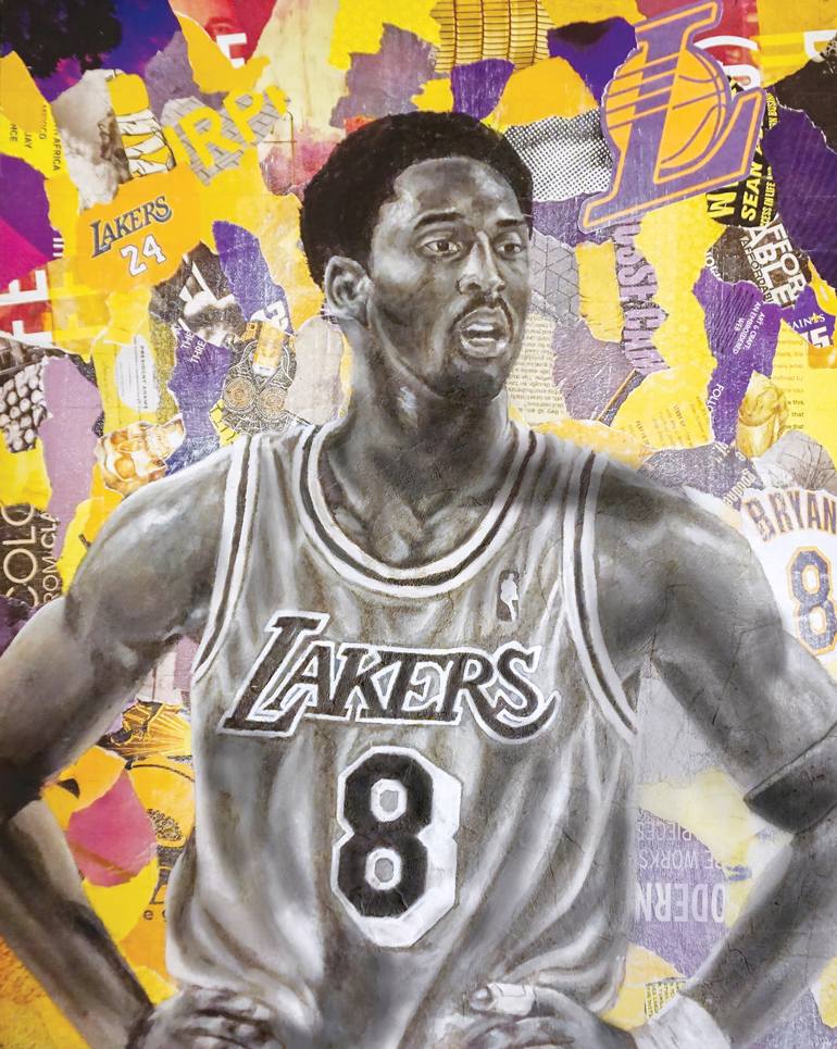 Kobe Bryant Painting Los Angeles Lakers Wall Art Abstract 
