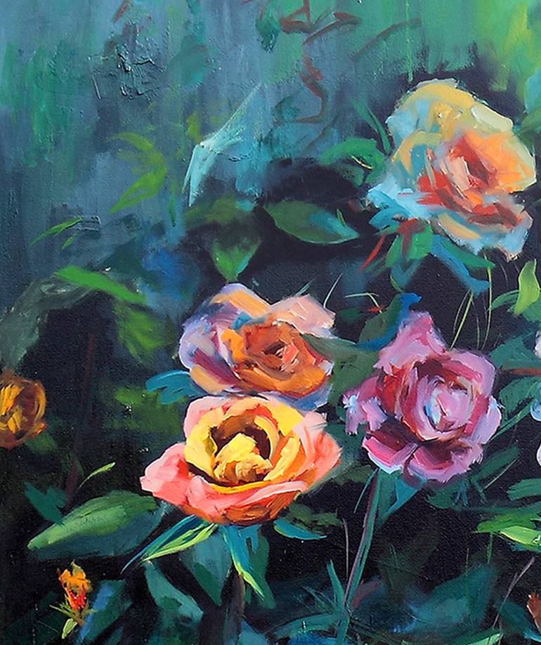 Original Expressionism Floral Painting by Ana Gonzalez Esteve