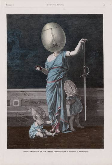 Original Dada Classical mythology Collage by Cornelius Coffin