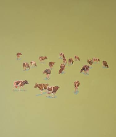 Print of Cows Paintings by Duncan Wright