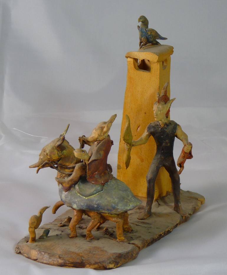 Original Figurative Fantasy Sculpture by Schmitt Alain