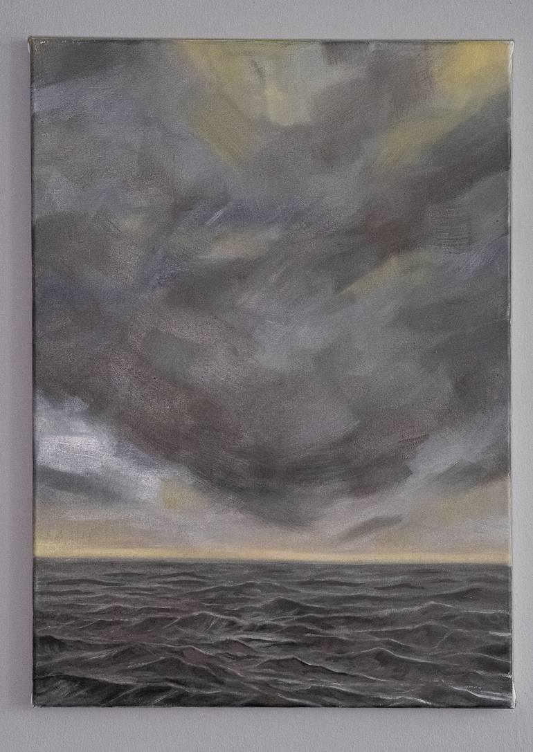 Original Minimalism Seascape Painting by Lisa Gutmann