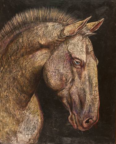 Original Realism Animal Mixed Media by Mary Solberg