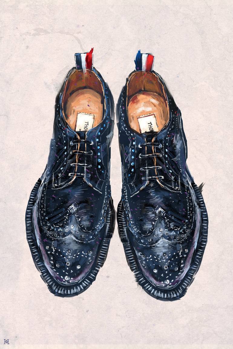 Louis Vuitton shoes in grained black leather and laces, brogue and
