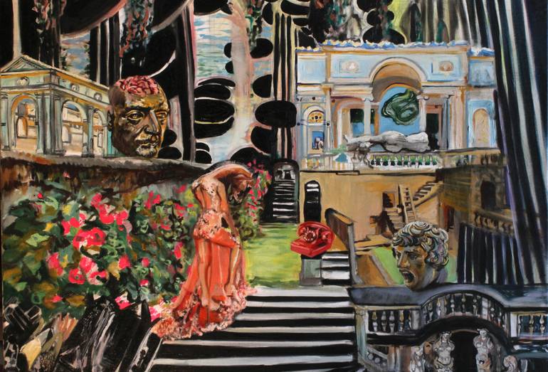 Original Surrealism Women Painting by Eva Schumy