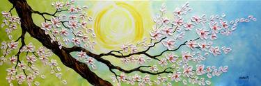 Cherry Blossom - Original Large Textured Flowers Painting thumb