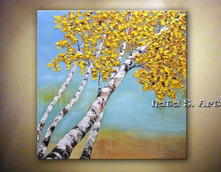 Original Art Deco Tree Painting by Nataliya Stupak