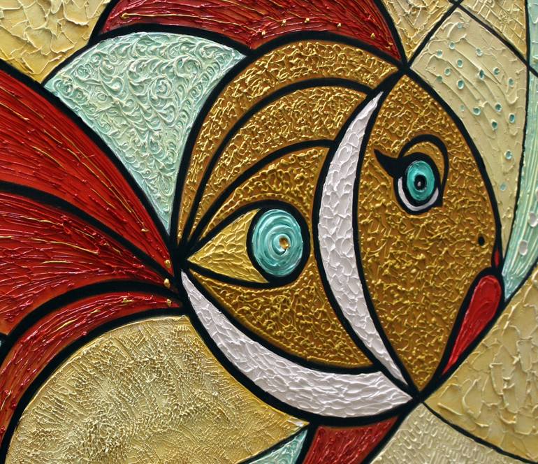 Original Abstract Fish Painting by Nataliya Stupak