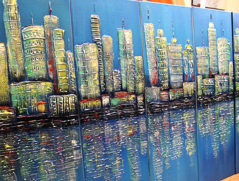 Original Abstract Cities Painting by Nataliya Stupak