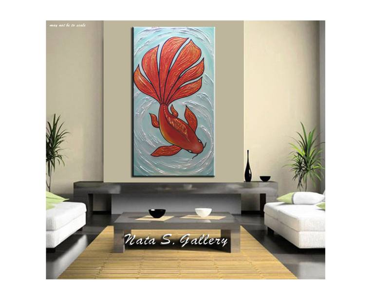 Original Abstract Fish Painting by Nataliya Stupak