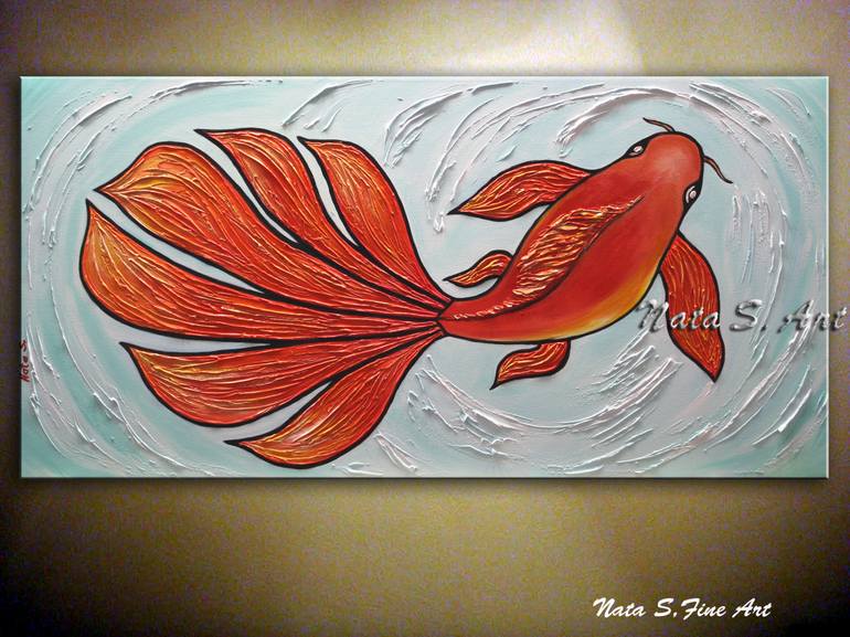 Original Abstract Fish Painting by Nataliya Stupak