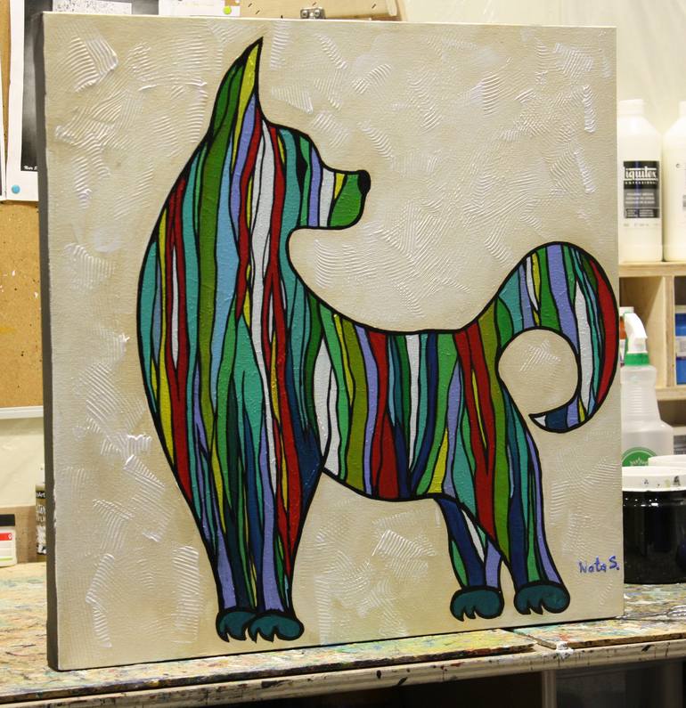 Original Abstract Dogs Painting by Nataliya Stupak
