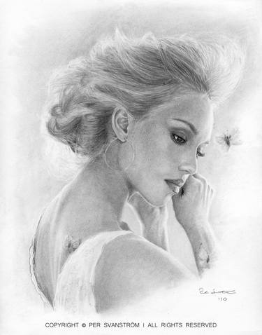 Jessica Alba - Butterfly - pencil portrait thumb