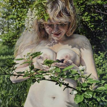 Original Fine Art Nude Painting by Hannah Moghbel
