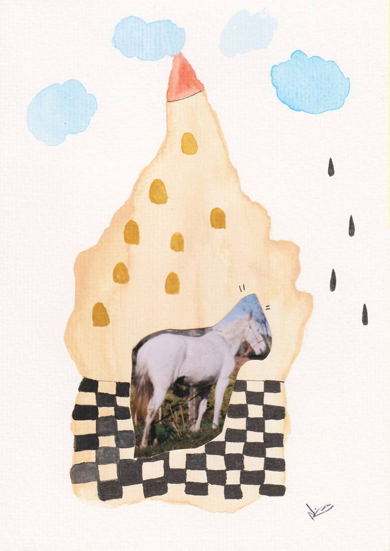 Original Horse Collage by Nica Grassi