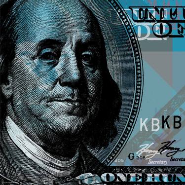 Benjamin Franklin Pop Art giclee - $100 Bill detail thumb