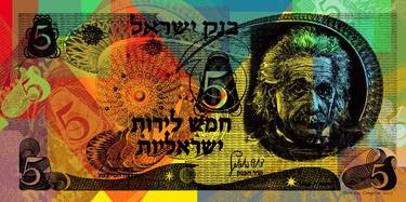 5 Israeli Pounds banknote - Einstein Pop Art Warhol style thumb
