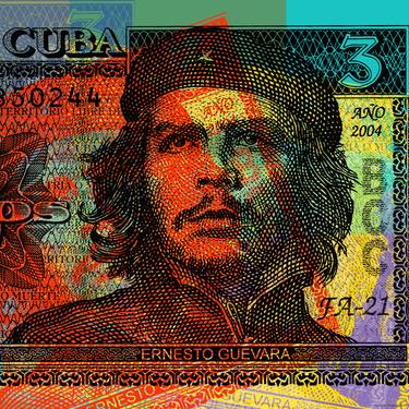 Che Guevara 3 Peso Cuban Bank Note Pop Art Warhol style Giclee thumb