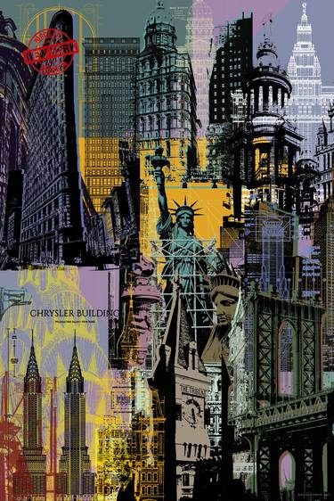 Original Pop Art Architecture Digital by Jean Luc Comperat