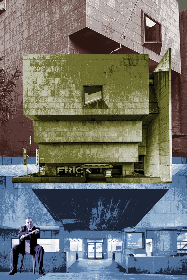 The "old" Whitney Museum - NYC - Pop Art Warhol style collage Original Digital by jean luc comperat