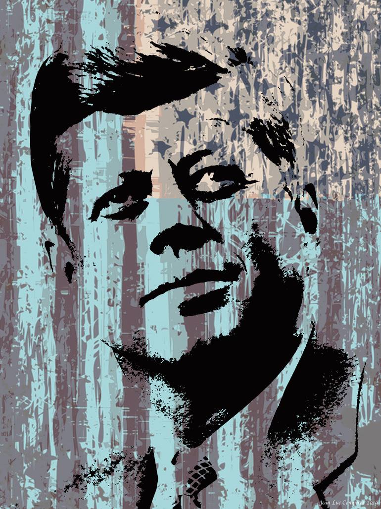 JFK Pop Art Warhol style giclee Original Digital by jean luc comperat