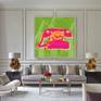 Rotary phone Pop Art print in room set up