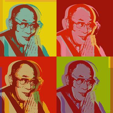 His Holiness the Dalai Lama Pop Art Warhol Style Giclee thumb