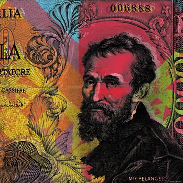 Michelangelo Pop Art Giclee- 10000 lire banknote thumb