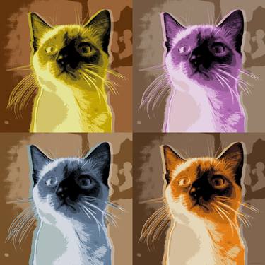 Original Pop Art Cats Digital by Jean Luc Comperat