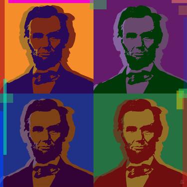 Abraham Lincoln Pop Art 4 Panels Giclee thumb