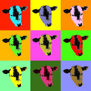 Original Pop Art Cows Digital by Jean Luc Comperat