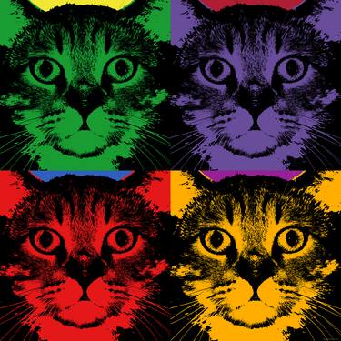 Original Pop Art Cats Digital by Jean Luc Comperat