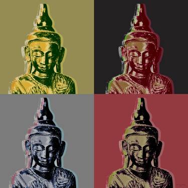 Thai Buddha Pop Art Giclee - 4 Panels thumb