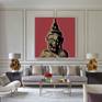 Thai Buddha Pop Art print in room set up