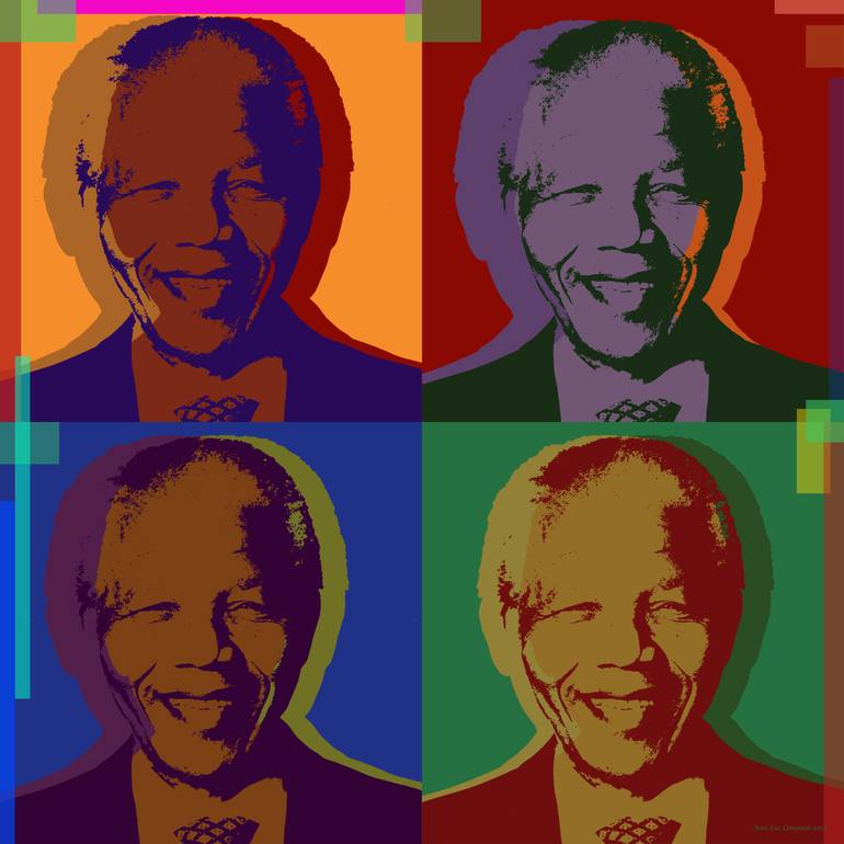 Nelson Mandela Pop Art - Limited edition of 5 New Media by Jean Luc ...