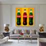 Coca Cola bottle Pop Art print in room set up